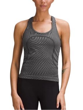 lululemon athletica Grey Patterned Racerback Tank Top